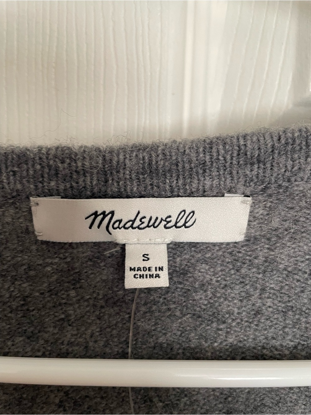 NWT Madewell Wool Blend Women’s size Small Open-Front Gray Cardigan Sweater - Picture 3 of 8